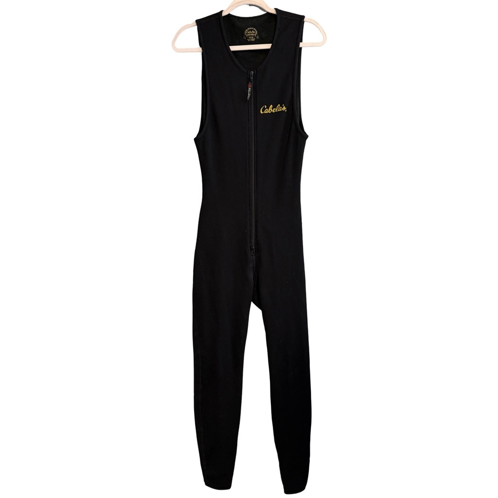 Cabela's Polartec Black Zip-Front Sleeveless bodysuit Medium